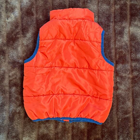 Kids Headquarters 12 Mo. Orange Puffy Vest with "TRUCK REPAIR" Logo - Picture 2 of 7